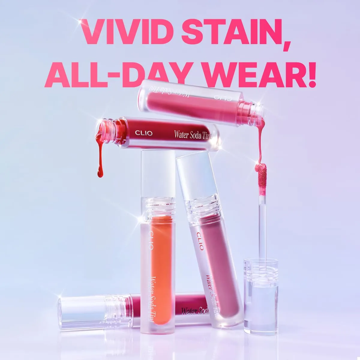 CLIO Water Soda Tint 5 Colors, Korean Lip Stain, High Moisturizing, Strong Hydrating Water Lip Oil, Gloss, Non Sticky Lip Stain, K-Beauty Lips (05 ICY MAUVE, One Size)