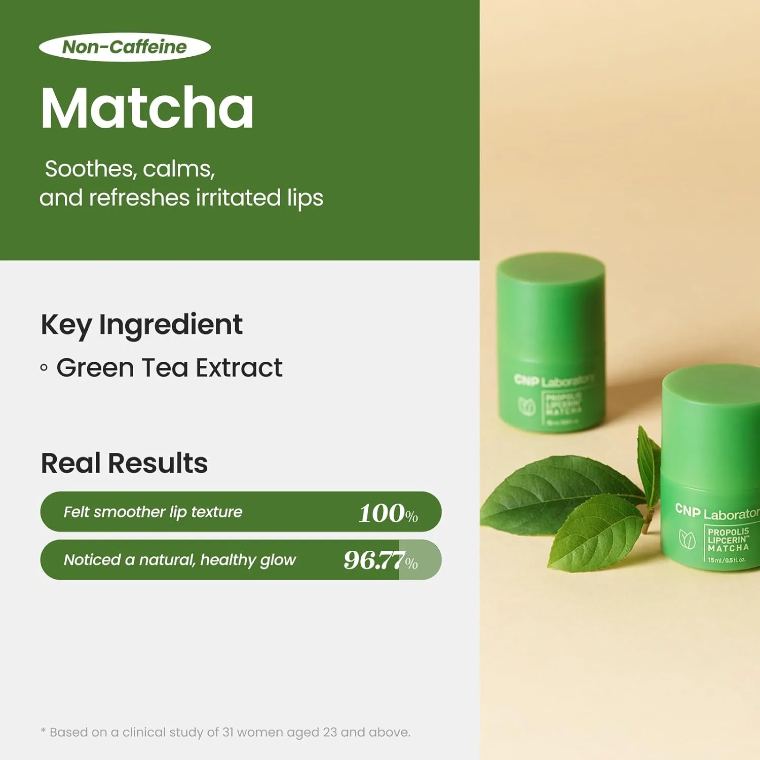 CNP Honey Lip Butter - Propolis Lipcerin™ 07 Matcha, Café Edition, Hydrating Overnight Manuka Lip Balm & Mask, 12hrs Long-lasting Moisture, Gifts for Women, Korean Skin Care, 0.5 fl.oz.
