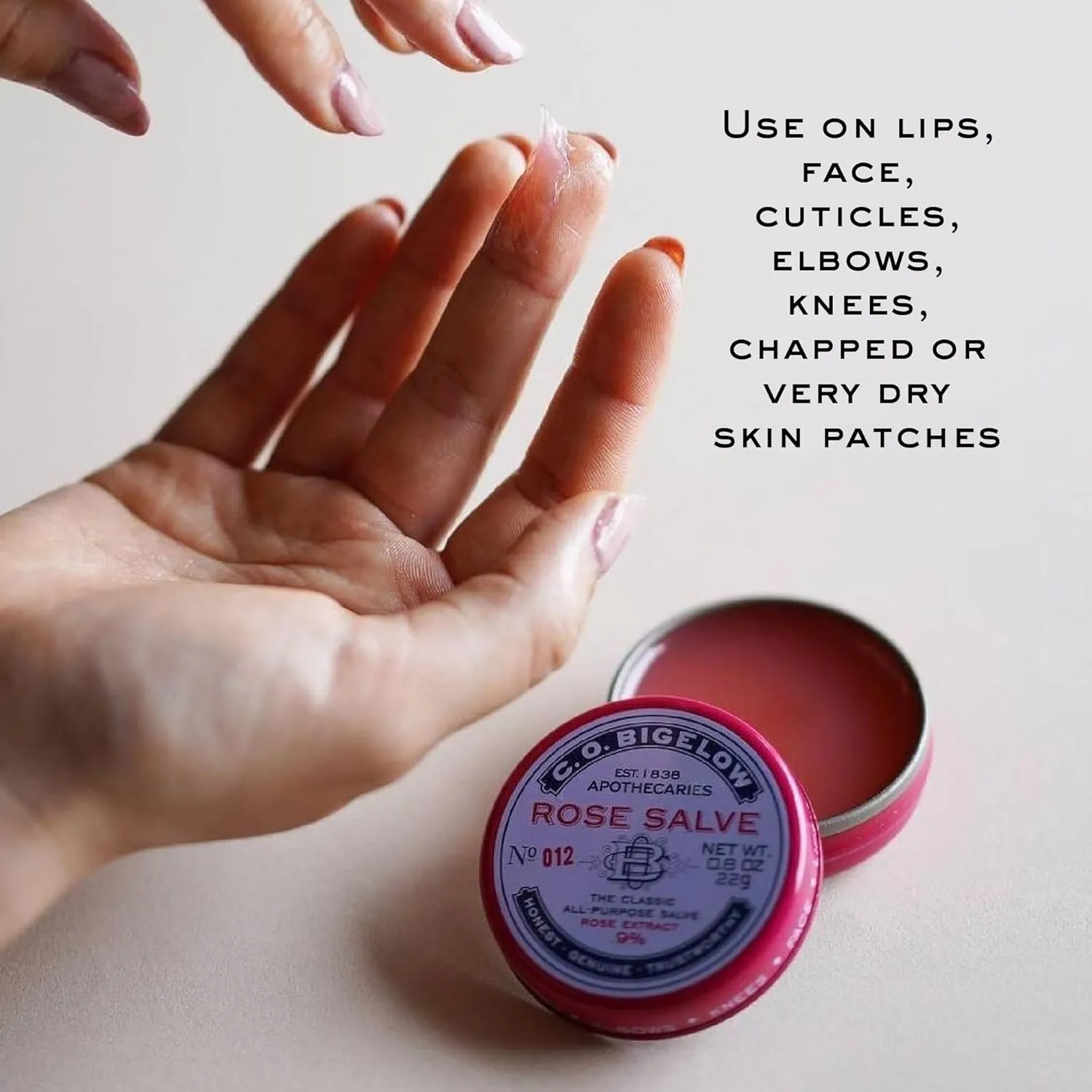 C.O. Bigelow All Purpose Salves, Variety Pack of 3 Lip Balm Tins for Chapped Lips & Dry Skin - Classic Rose, Lavender & Sakura Rose Moisturizing Lip and Skin Salves, 0.8 oz each