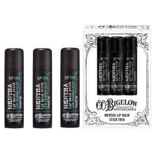 C.O. Bigelow Mentha Lip Balm Stick Trio, Moisturizing Lip Balm with Shea Butter and Natural Peppermint Oil, 3 Pack, 0.15 oz / 4.5g Each