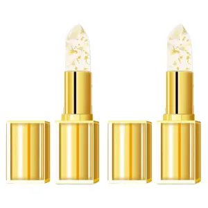 Color Changing Lipstick - Mood Lipstick Long Lasting & Transfer Proof, pH Reactive Lip Balm with Gold Flakes, Crystal Clear to Pink, Hydrating Lip Gloss for Women & Girls (2pcs)
