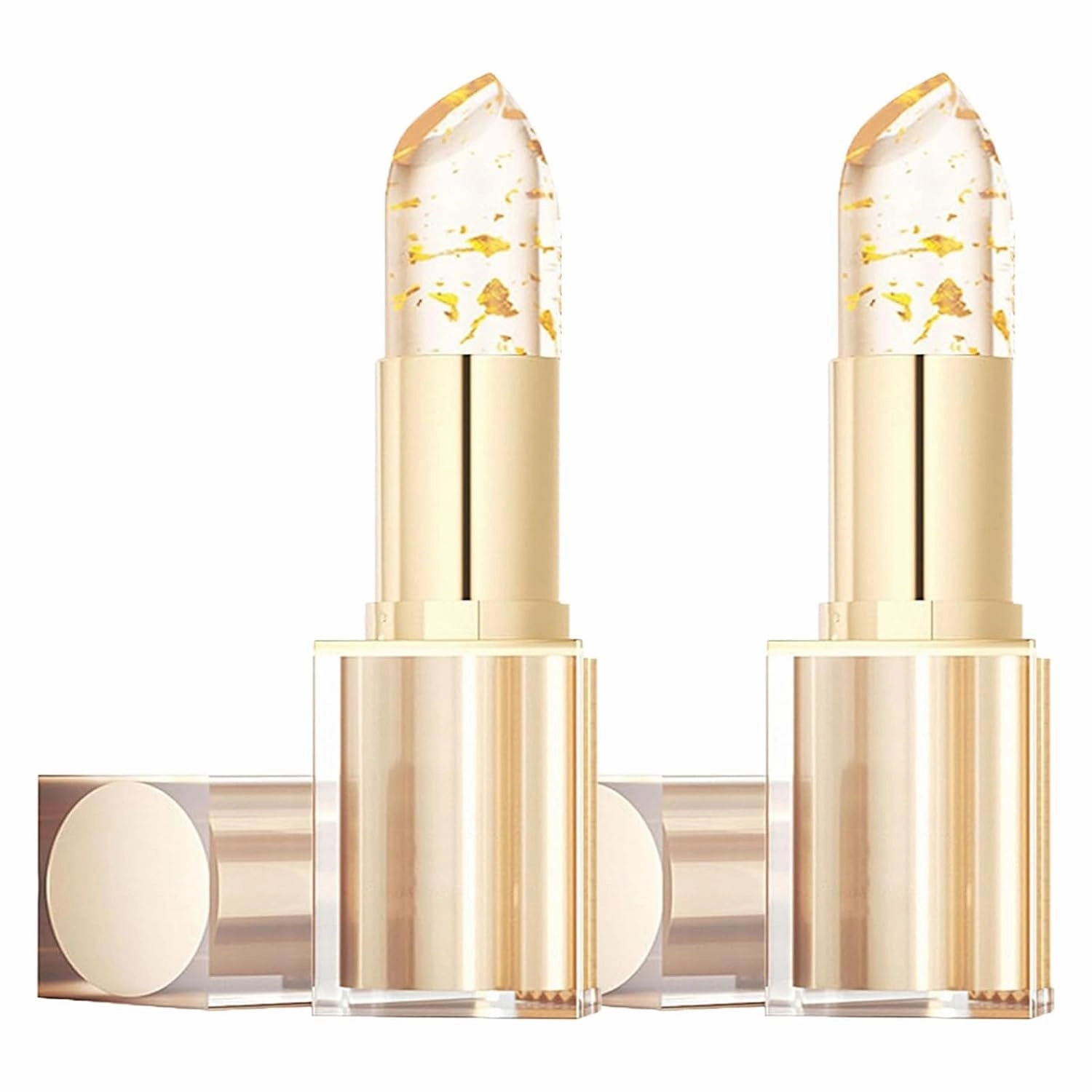 Color Changing Lip stick, Transferproof Color Changing Lipstick, Gold Crystal Color Changing Lipstick, Long Lasting 24 Hours Moisturizing Glossy Shine Lip Gloss (2)