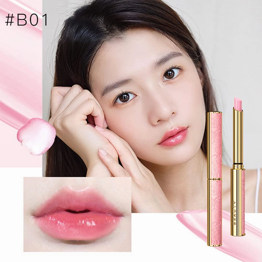Color Changing Lipstick, 2 Colors Long Lasting Nutritious Lip Balm Lips Moisturizer Magic Temperature Color Change Lip Gloss (#B01)
