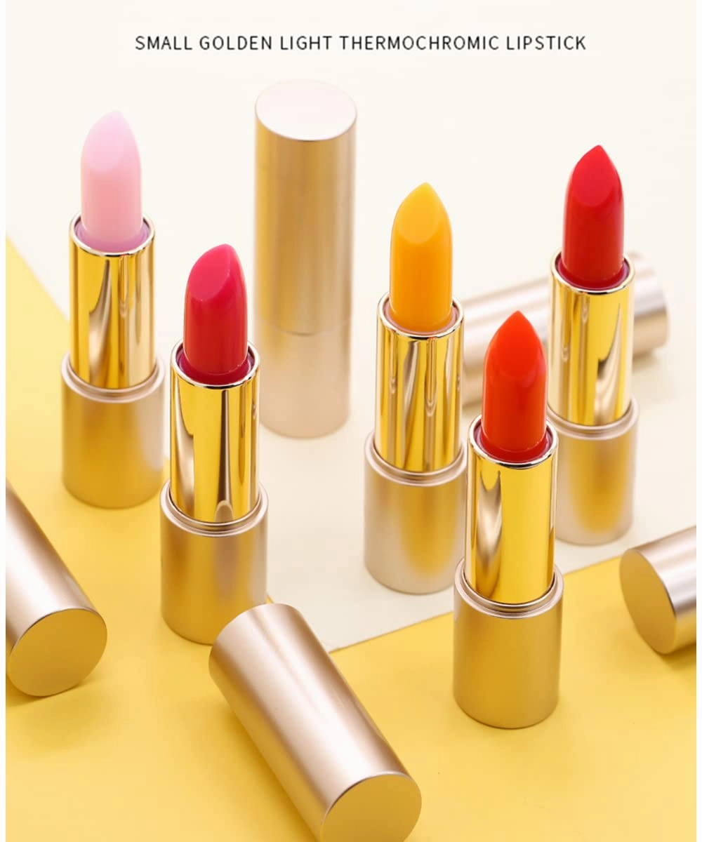 Color Changing Lipstick, 5 Colors Long Lasting Nutritious Lip Balm Lips Moisturizer Magic Temperature Color Change Lip Gloss (03#)