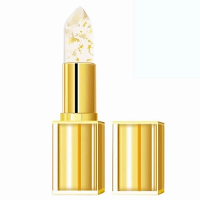 Color Changing Lipstick, Gold Crystal Color Changing Lipstick, Transparente Gold Crystal Lip Gloss for Women (B-1PCS)
