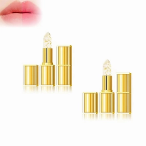 Color Changing Lipstick, Transferproof Gold Foil Moisturizing Glossy Shine Lip Gloss, Warm Change Color Change Lip Stick (2PCS)