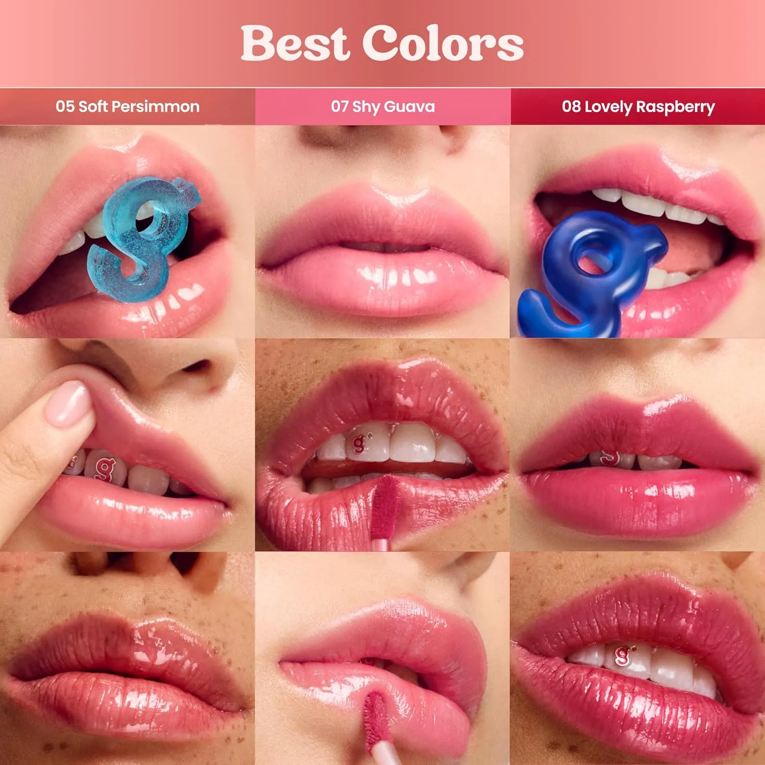 COLORGRAM Fruity Glass Tint 07 Shy Guava | Korean Long Lasting & Waterproof Lip Stain| Glossy Lip Gloss with Lovely Soft Pink Shade | Buildable, Blendable, Moisturizing, Non-Sticky | 0.11 Oz