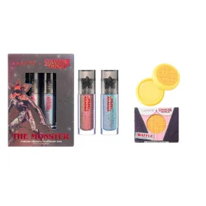 Colourpop x Stranger Things Eyeshadow & Lip Bundle - Color-Shifting Chrome Eyeshadow with Long-Lasting & Ultra-Pigmented Formula & Waffle Lip Mask