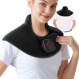 Comfytemp 2.5lb Cordless Heating Pad for Neck Pain Relief, Weighted Rechargeable Heat Pad, FSA HSA Eligible, Electric Neck Heater with 210Mins~450Mins of Battery Life, 9.5"×19" Wrap Suit for S/M Size