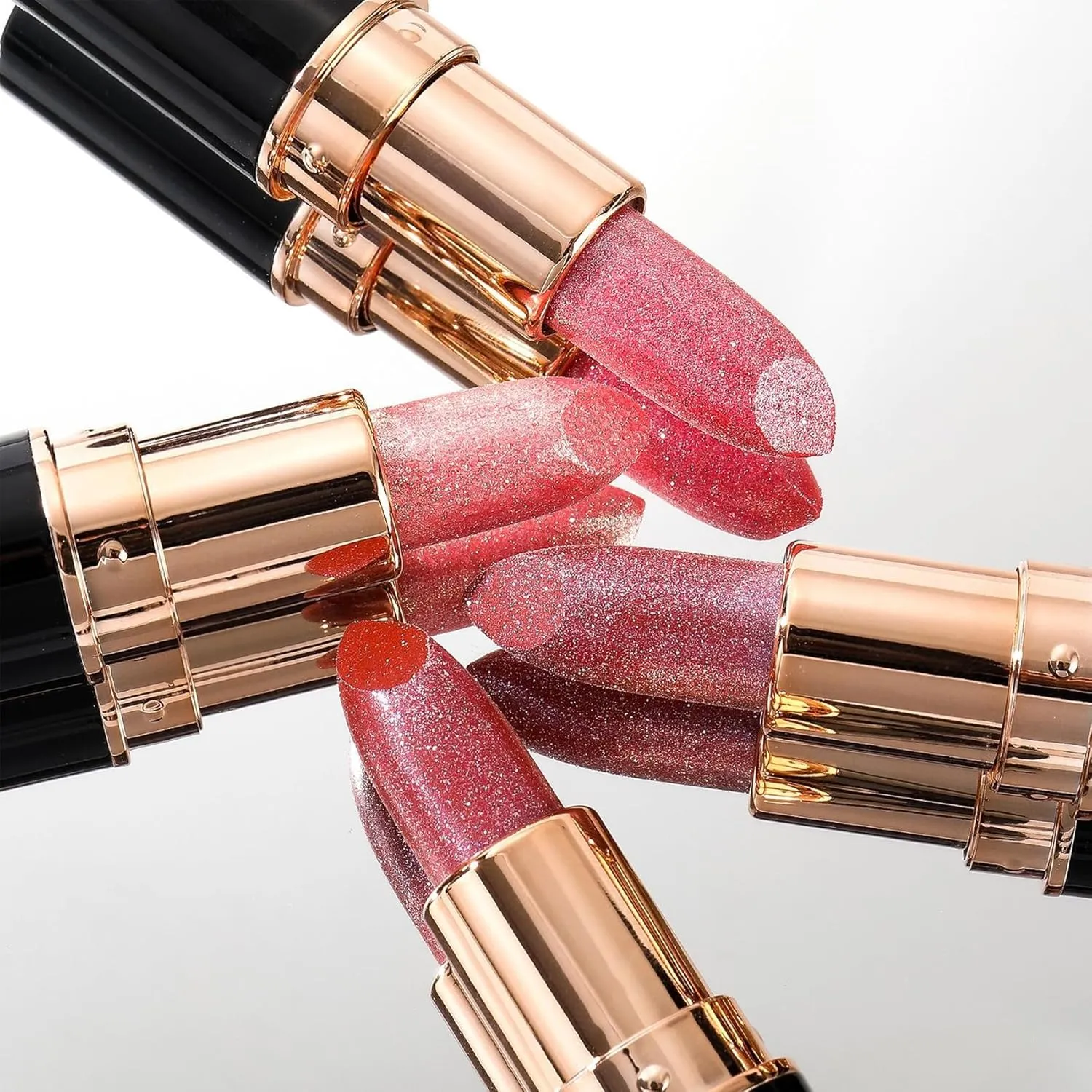 Comparison Diamond Lip Gloss Glitter Lipstick Waterproof, Glitter Lipstick (2 PCS D)