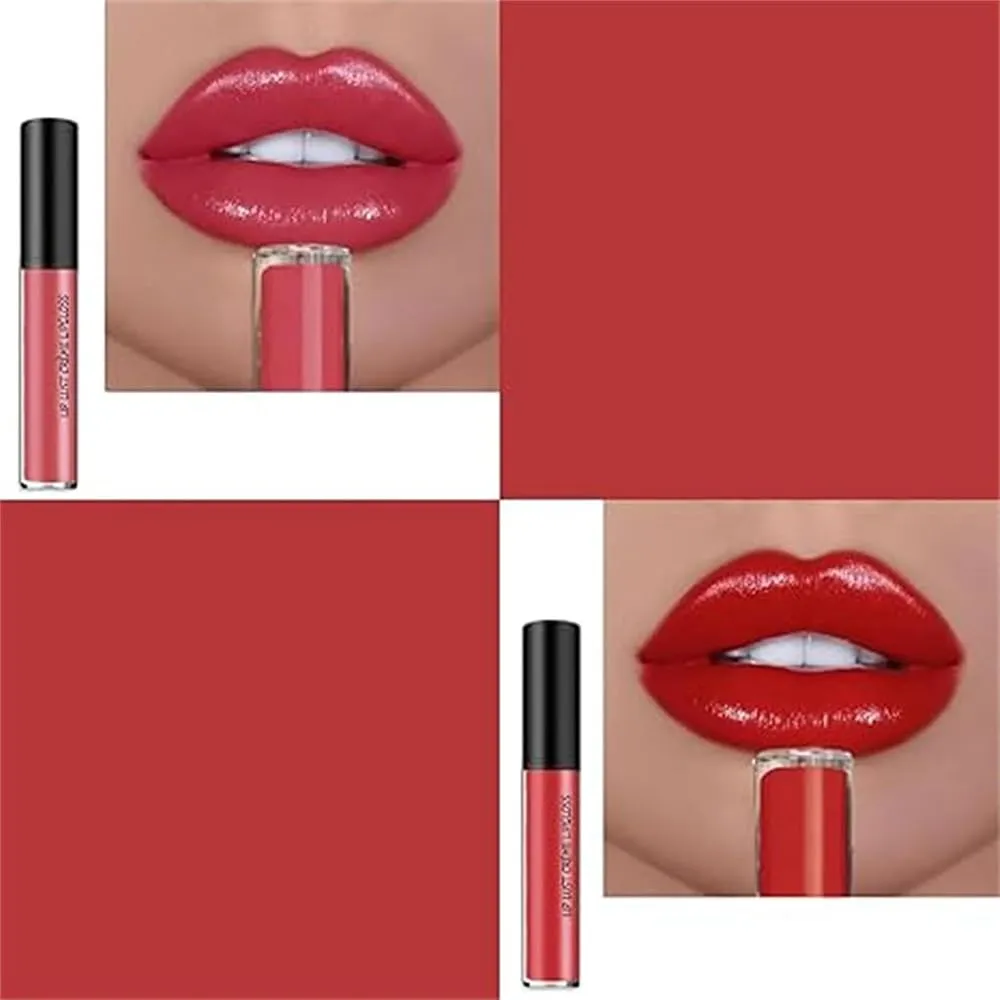 Contrasit Lipstick, 12 Color Cream Lip Gloss, 2024 New Lip Plumper Gloss, Cream Texture Lipstick Waterproof, Non-stick to Cup, Non-fading, Long-Lasting Moisturizing (3pcs-c)