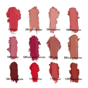 Contrasit Lipstick, 12 Color Cream Lip Gloss, 2024 New Lip Plumper Gloss, Cream Texture Lipstick Waterproof, Non-stick to Cup, Non-fading, Long-Lasting Moisturizing (3pcs-c)