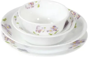 Corelle CP-8941 5-Piece Set, Medium Plate, Deep Plate, Small Bowl, Various Bowl, Break-Resistant, Lightweight, Microwave Safe, Oven Safe, Dishwasher Safe, Daily, Violet Mist