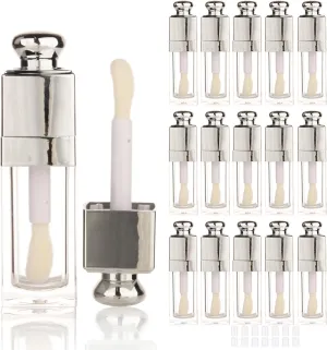 COSIDEA 18PCS Empty 8ML Square clear Lip Gloss Tube Silver big doe foot wand lipgloss tubes for Lip oil tint bottles container