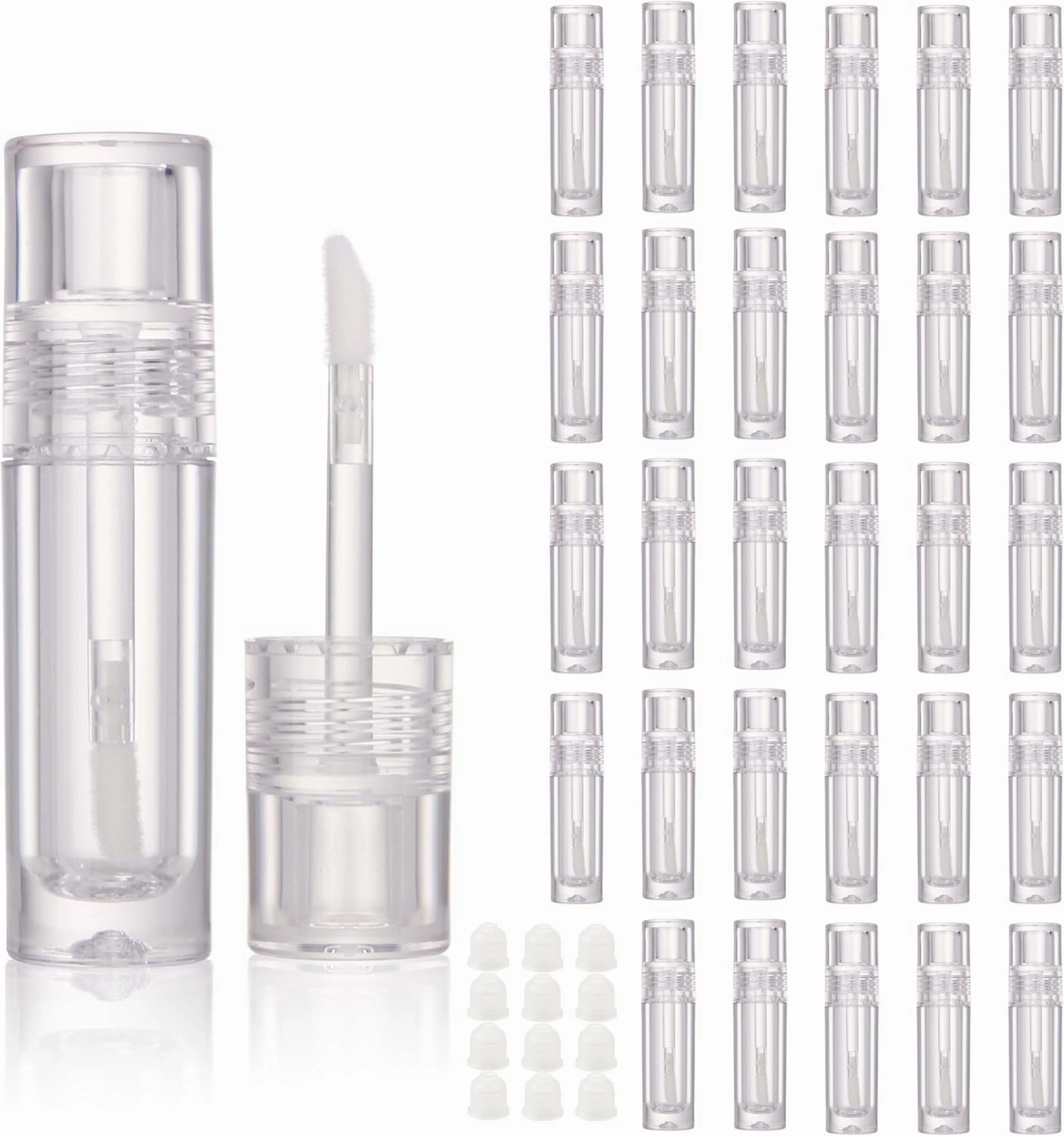 COSIDEA 30pcs 2.5ml Round Clear empty lip gloss tubes bulk with wand lipgloss bottle containers wholesale