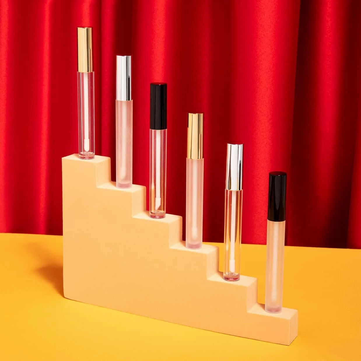 Cosmetic Packaging Now Vibe Clear Lip Gloss Tubes w/Matte Silver Cap & Doe Foot Wand (Carton - 336 Pack)