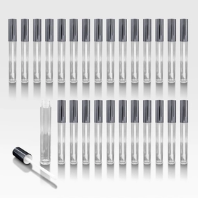 Cosmetic Packaging Now Vibe Clear Lip Gloss Tubes w/Shiny Silver Cap & Doe Foot Wand (Carton - 336 Pack)