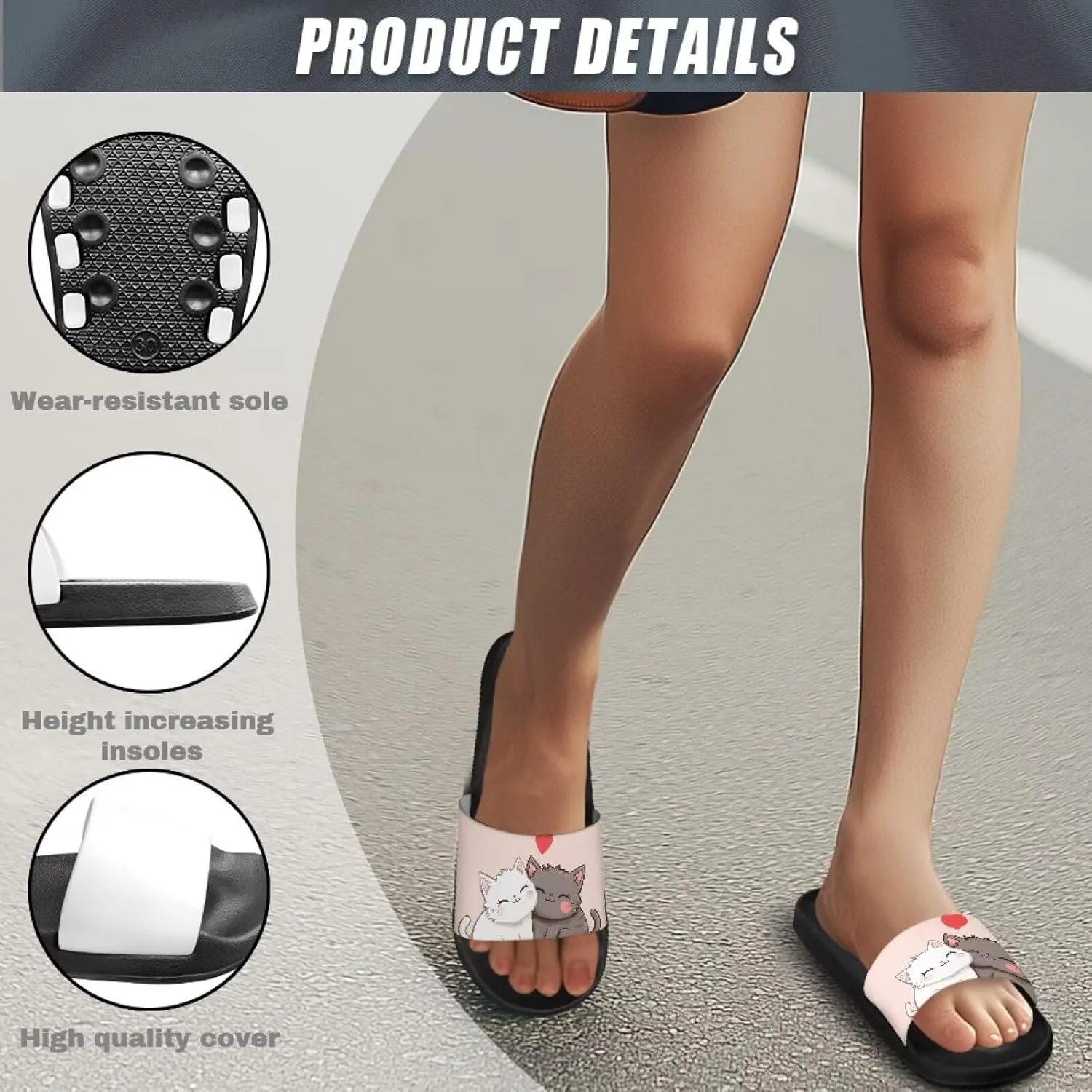 Couple Pattern Slide Sandals for Women Men Ultra Comfort Recovery Pillow Slippers Soft Summer Beach Shoes