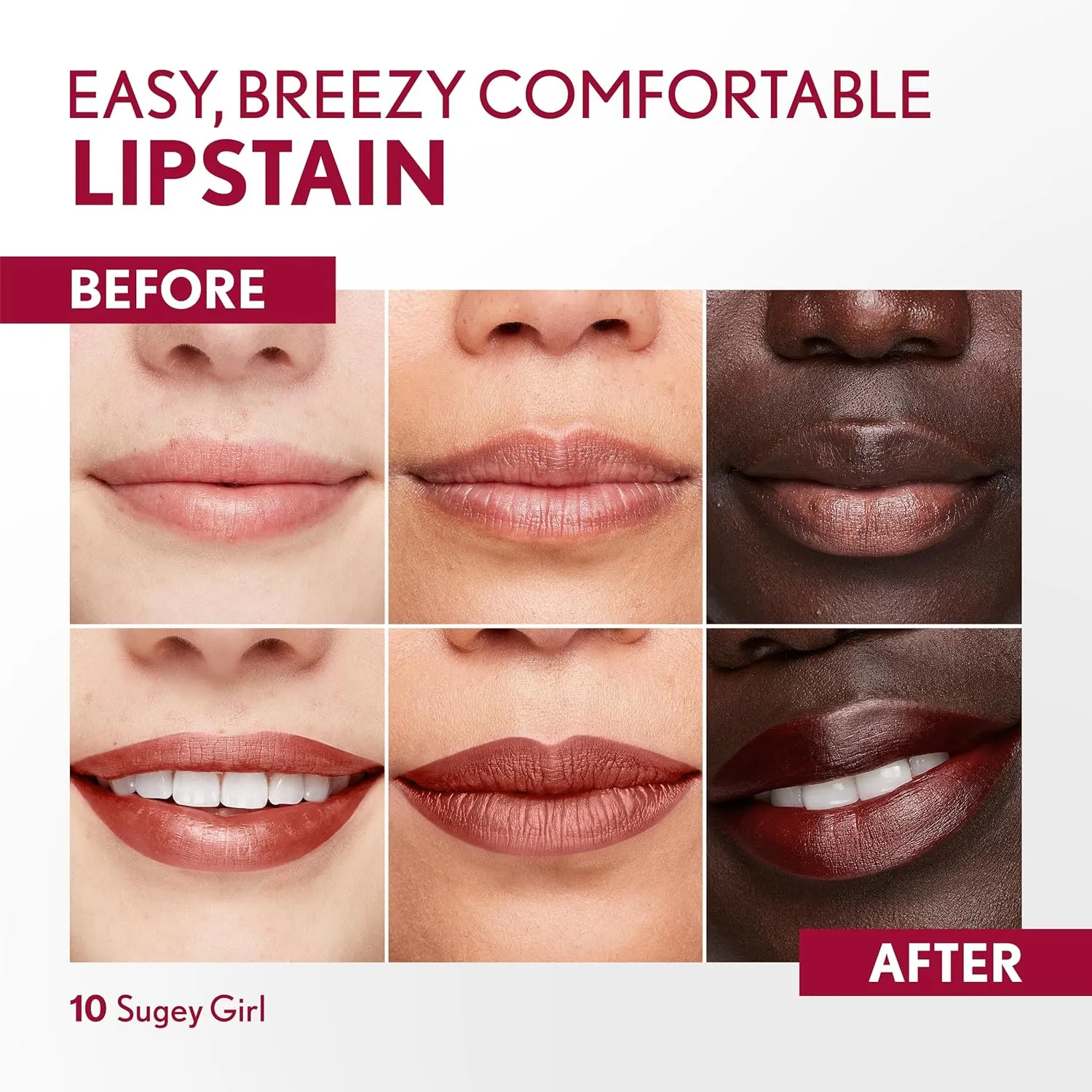 COVERGIRL Outlast Lipstain Bundle - 05 All-Star & 10 Sugey Girl Colors, Vegan Formula