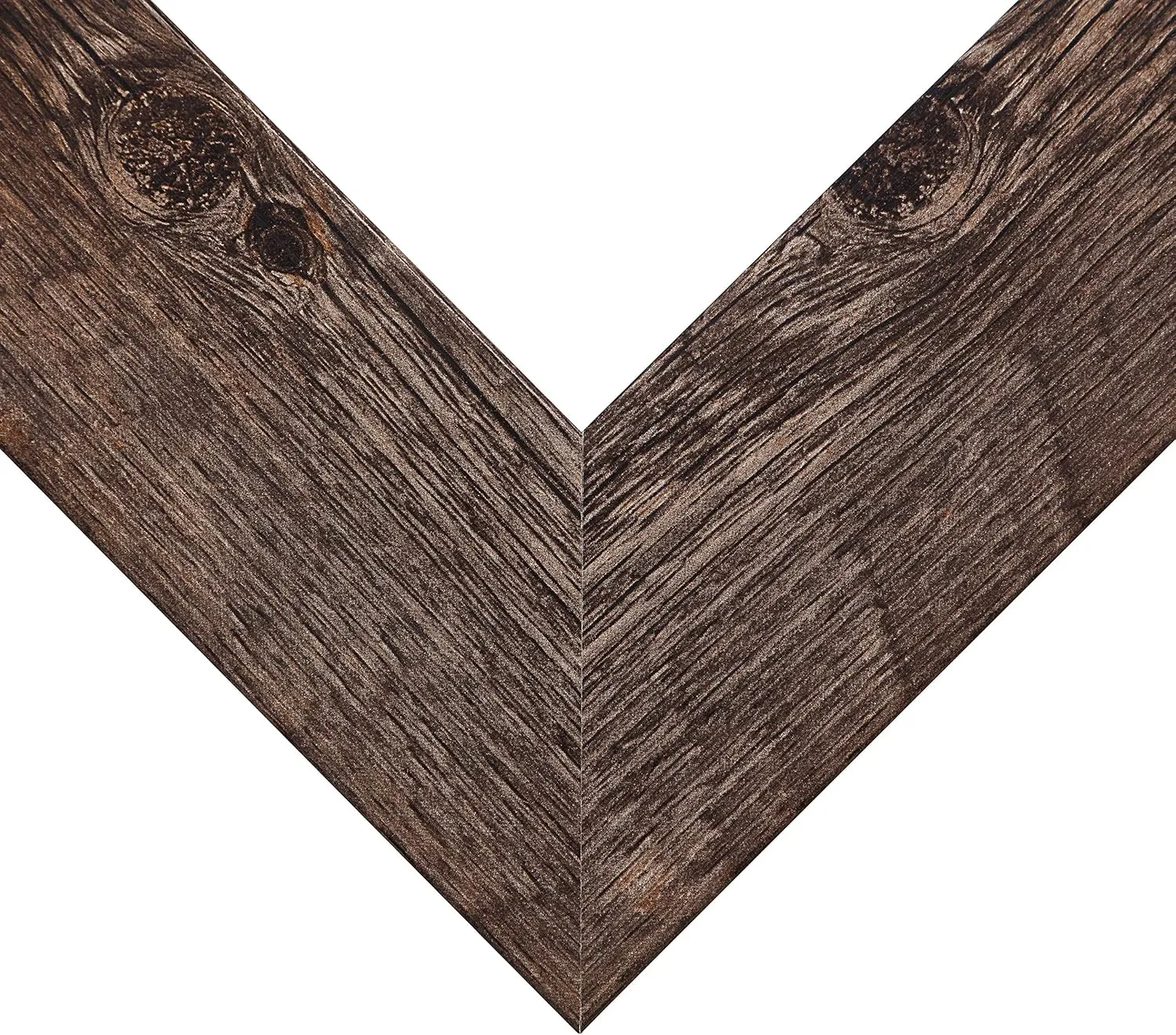 Craig Frames American Barn, Faux Barnwood Picture Frame, Brown Oak, 18 x 24 Inch