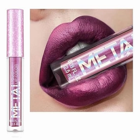 Cream Lip Gloss，12 Colors Metallic Liquid Lipstick Lip Gloss Non-Stick Cup Lip Glaze Makeup Pearl Beauty Makeup (01-ROSE QUARTZ)