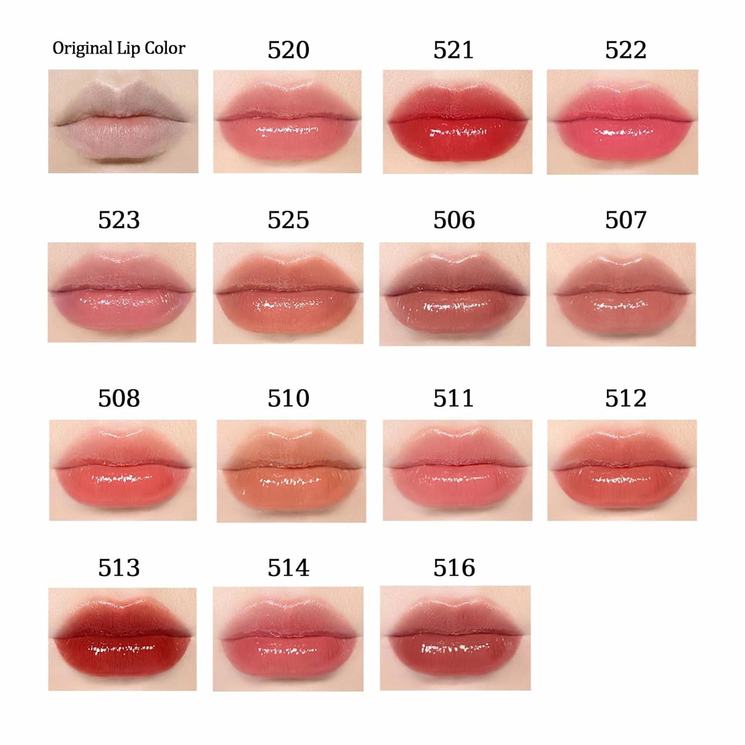 Crystal Jelly Mirror Lipstick, Glazed Rouge Crystal Jelly Mirror Lipstick, Hydrating Lip Care, Moisturizing Plumping, Long Lasting Transfer-Proof Lipsticks (513)