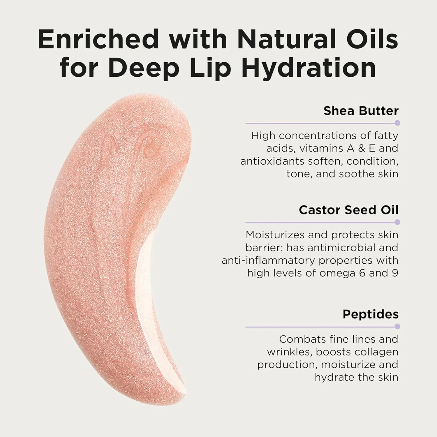 Côte Euphoria Peptide Lip Shine – Shimmery Sheer Nude Lip Gloss for Hydration & Shine – Vegan, Cruelty-Free, Anti-Aging with Shea Butter & Hyaluronic Acid – Long-Lasting, Smooth, Moisturizing Gloss