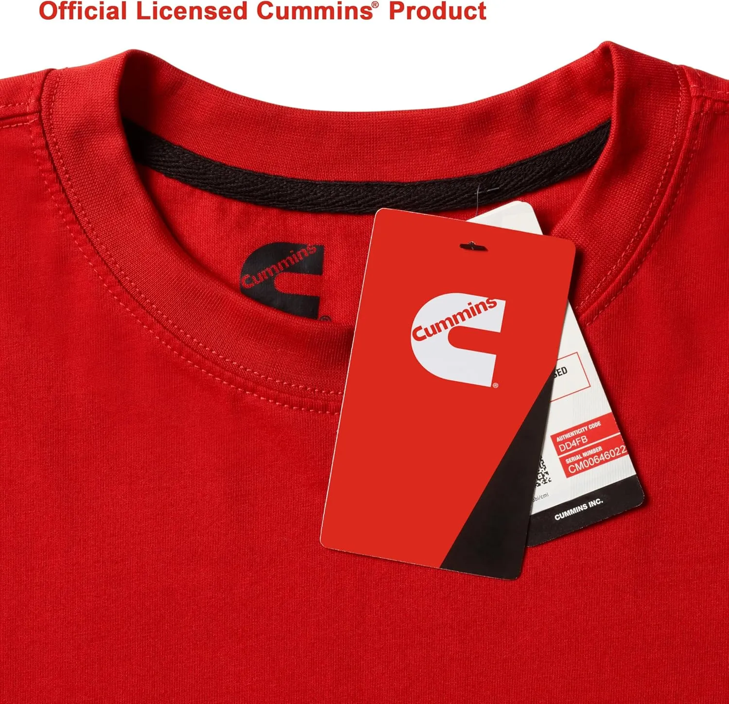 Cummins Long-Sleeve T-Shirt Wordmark Crew Neck Shirt