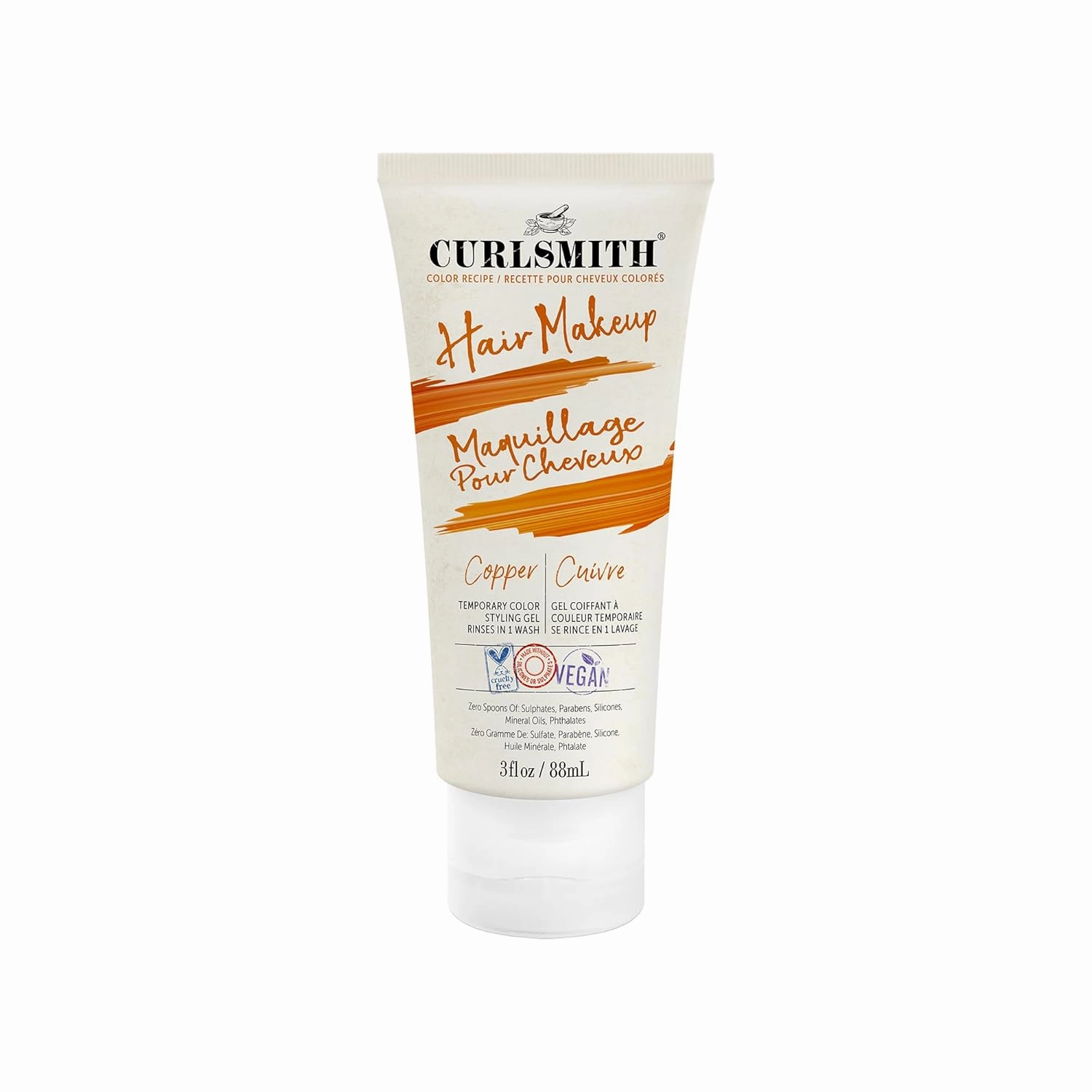 CURLSMITH - Hair Makeup - Vegan Temporary Hair Color and Styling Gel (Copper 3fl.oz)…