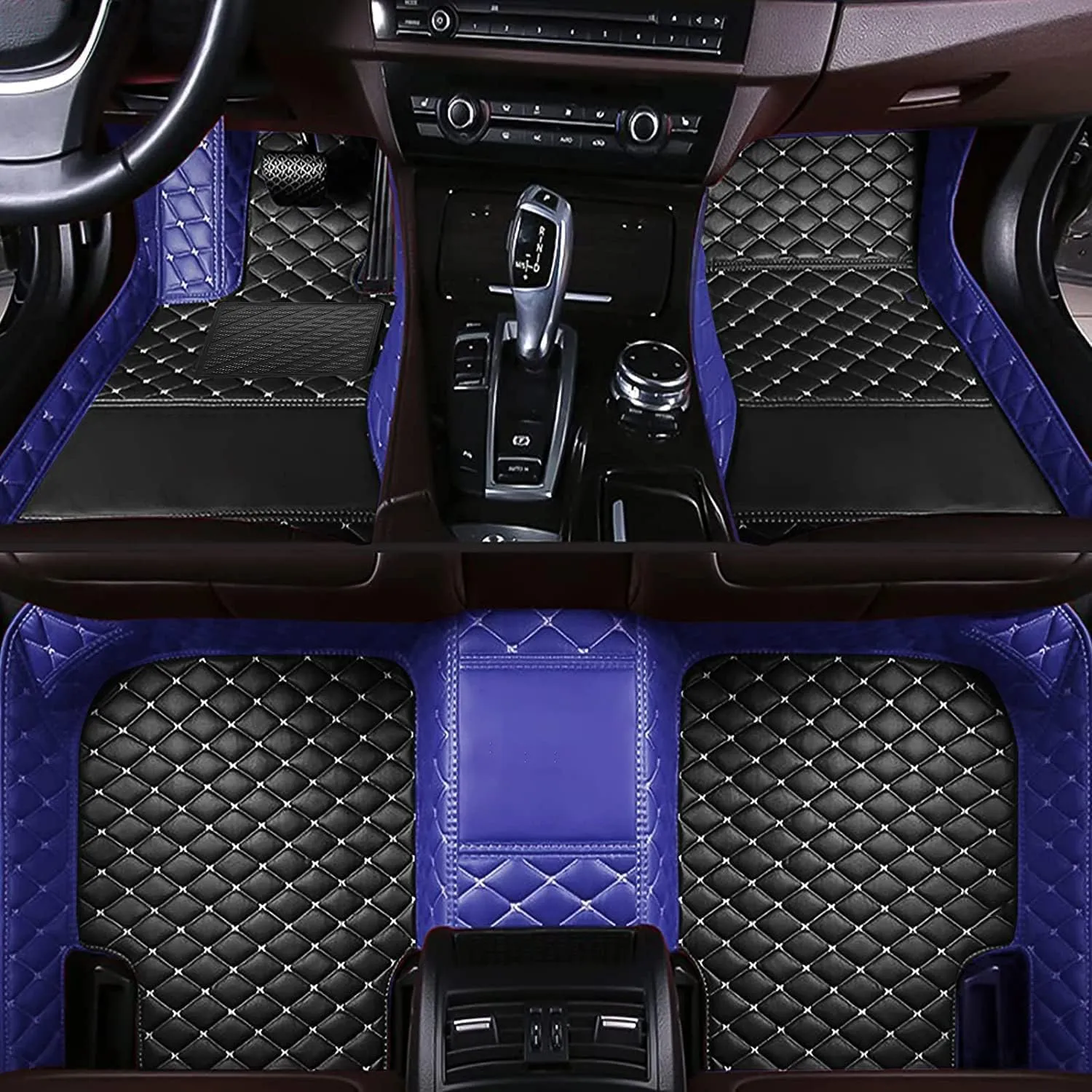 Custom Car Floor Mats Compatible for 2005-2023 Dodge Charger RWD/Chrysler 300 300C RWD All Weather Custom Fit Liners Leather Luxury Floor Liner Protection Carpet Car Interior Accessories (D13)