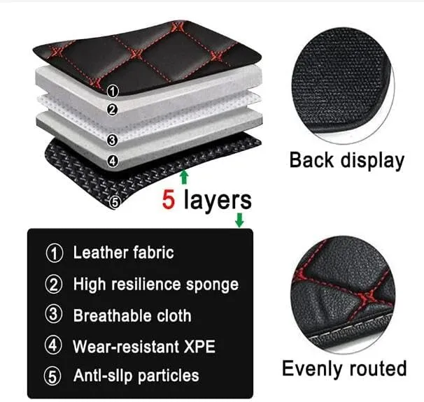 Custom Car Floor Mats Compatible for 2005-2023 Dodge Charger RWD/Chrysler 300 300C RWD All Weather Custom Fit Liners Leather Luxury Floor Liner Protection Carpet Car Interior Accessories (D28)