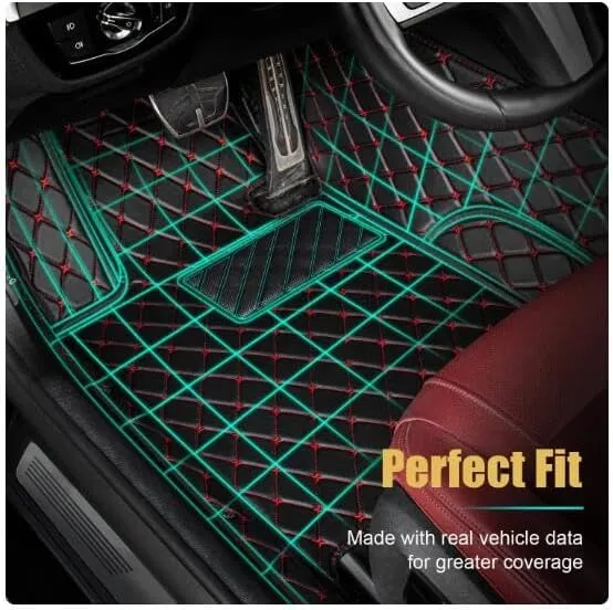 Custom Car Floor Mats Compatible for 2005-2023 Dodge Charger RWD/Chrysler 300 300C RWD All Weather Custom Fit Liners Leather Luxury Floor Liner Protection Carpet Car Interior Accessories (D28)