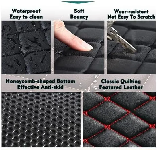 Custom Car Floor Mats Compatible for 2005-2023 Dodge Charger RWD/Chrysler 300 300C RWD All Weather Custom Fit Liners Leather Luxury Floor Liner Protection Carpet Car Interior Accessories (D28)