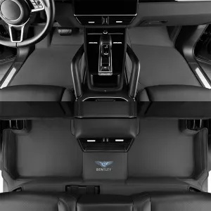 Custom Car Floor Mats for Bentley Bentayga V8/Speed/Hybrid/Diesel 2016-2024 Full Covered Car Floor Liners Non-Slip Carpets All Weather Protection Liners Mats Pads,Deep Black
