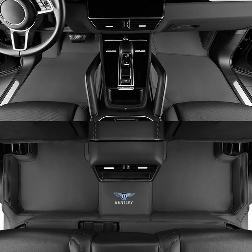 Custom Car Floor Mats for Bentley Bentayga V8/Speed/Hybrid/Diesel 2016-2024 Full Covered Car Floor Liners Non-Slip Carpets All Weather Protection Liners Mats Pads,Deep Black