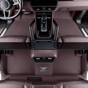 Custom Car Floor Mats for Bentley Bentayga V8/Speed/Hybrid/Diesel 2016-2024 Full Covered Car Floor Liners Non-Slip Carpets All Weather Protection Liners Mats Pads,Latte Coffee