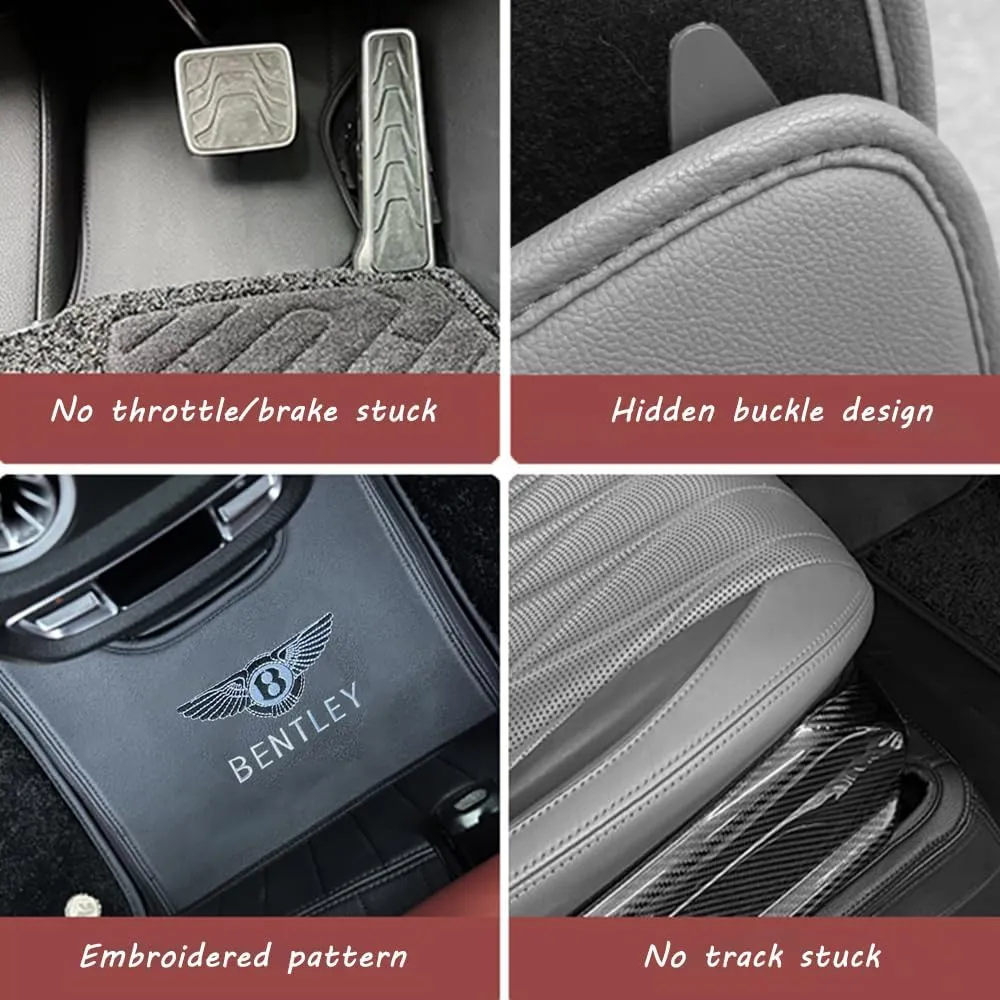 Custom Car Floor Mats for Bentley Bentayga V8/Speed/Hybrid/Diesel 2016-2024 Full Covered Car Floor Liners Non-Slip Carpets All Weather Protection Liners Mats Pads,Pearl White