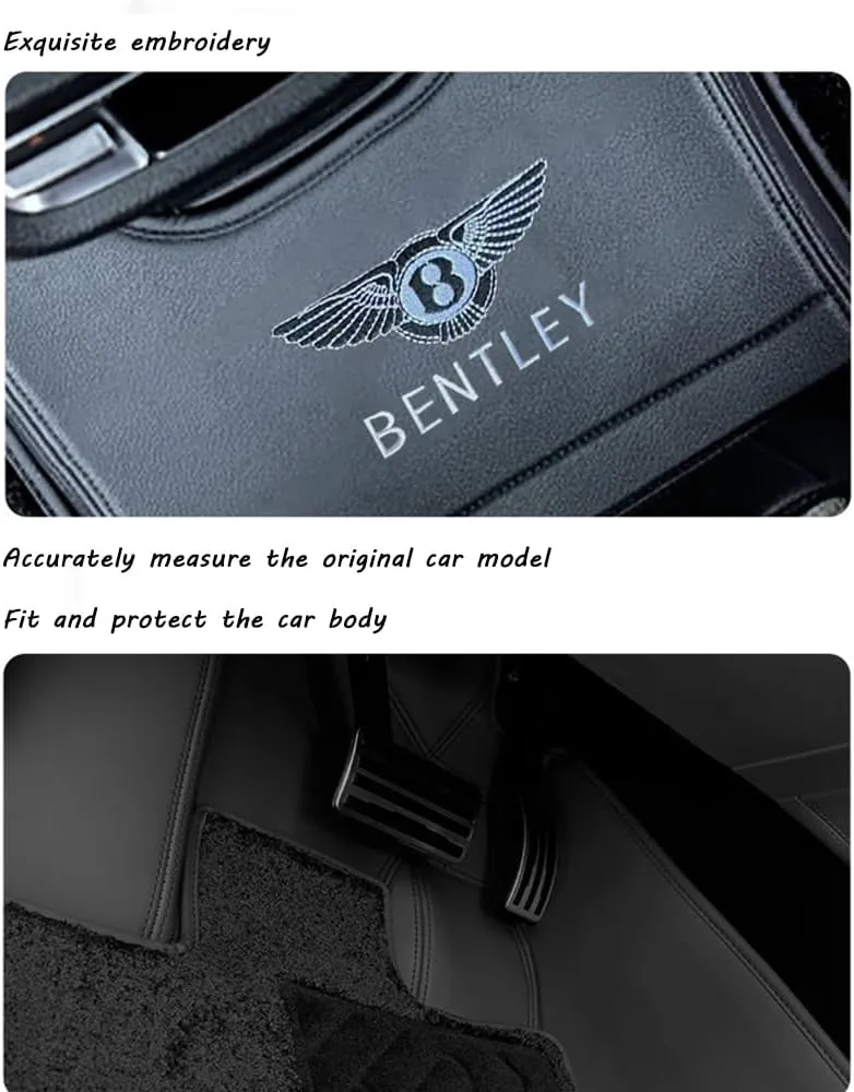 Custom Car Floor Mats for Bentley Bentayga V8/Speed/Hybrid/Diesel 2016-2024 Full Covered Car Floor Liners Non-Slip Carpets All Weather Protection Liners Mats Pads,Pearl White