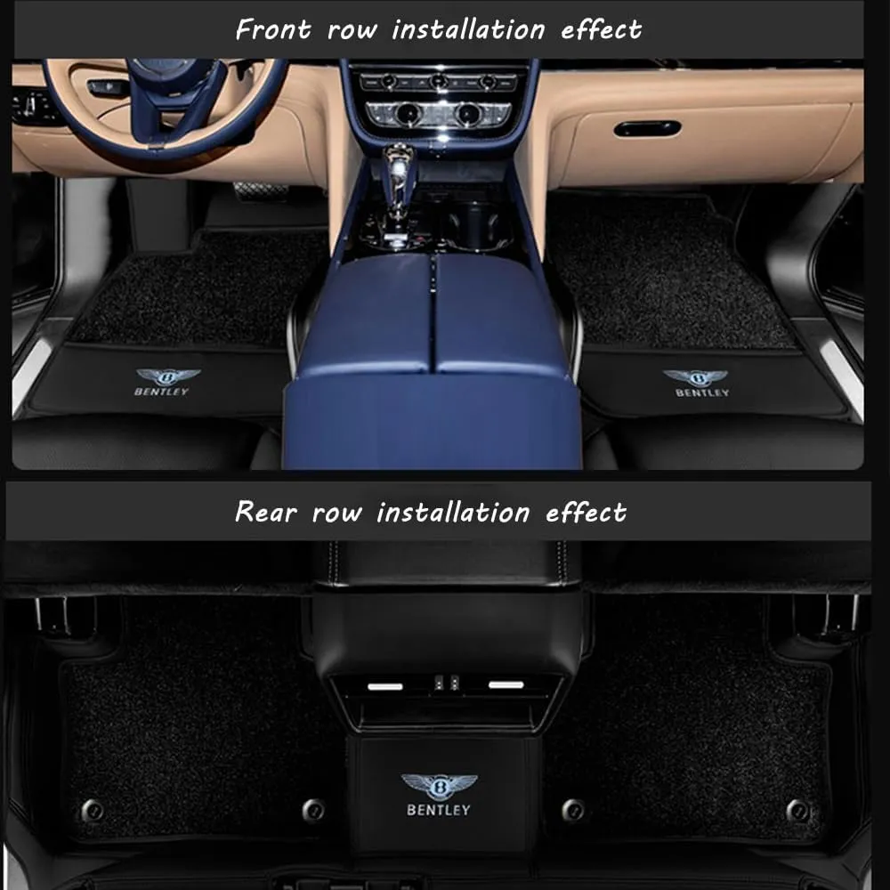 Custom Car Floor Mats for Bentley Bentayga V8/Speed/Hybrid/Diesel 2016-2024 Full Covered Car Floor Liners Non-Slip Carpets All Weather Protection Liners Mats Pads,Pearl White