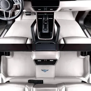 Custom Car Floor Mats for Bentley Bentayga V8/Speed/Hybrid/Diesel 2016-2024 Full Covered Car Floor Liners Non-Slip Carpets All Weather Protection Liners Mats Pads,Pearl White