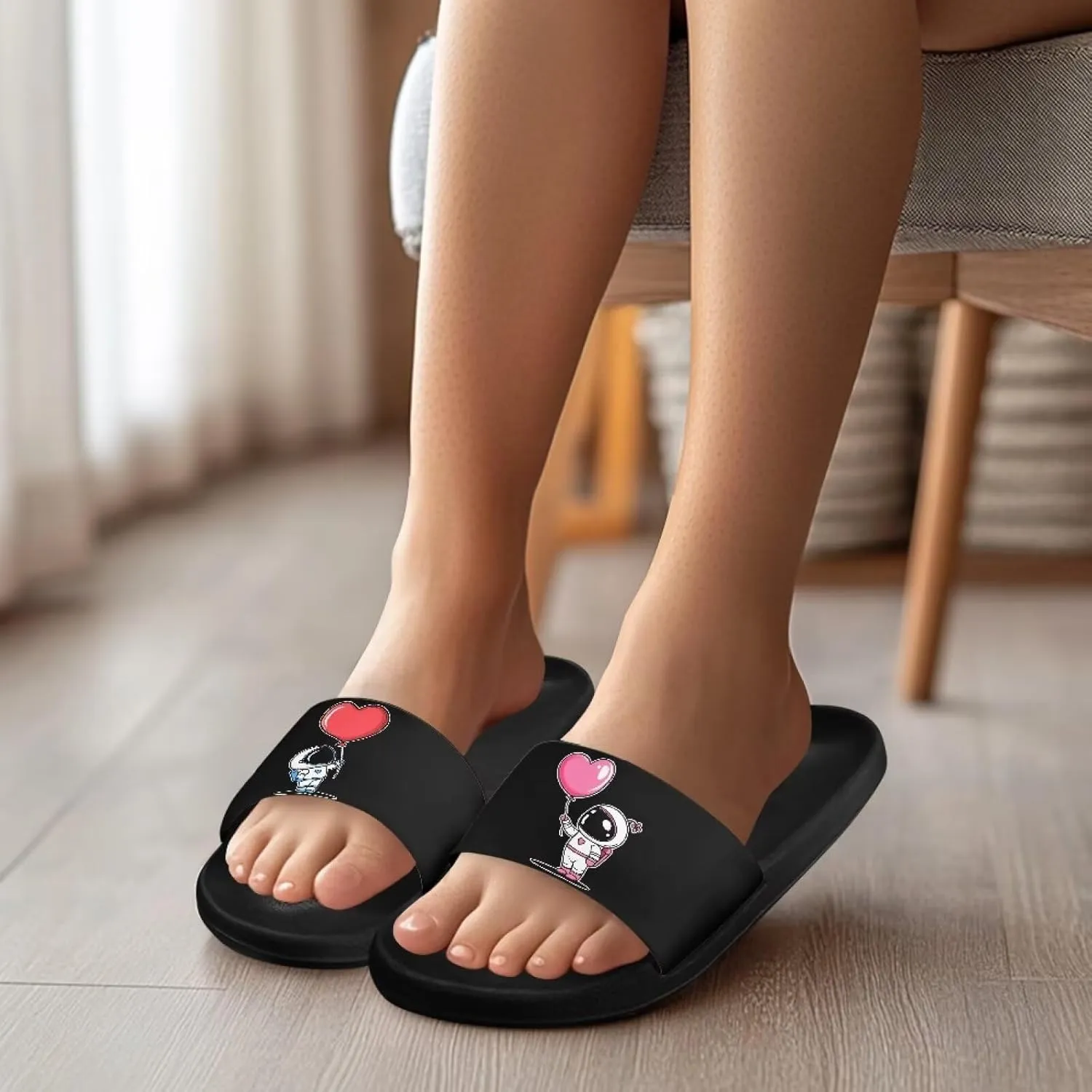 Custom Pillow Slippers for Women Men Non Slip Quick Drying Shower Slides Bathroom Sandals Cushion Thick Sole