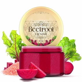 DBE Beetroot Lip Scrub for moisturized chapped lips, Exfoliates Dead Skin,Natural Hydrating lightweight Scrub for soft & smooth lips for Women & Men (15 gm)
