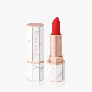 DEARDAHLIA Effortless Matte Lipstick Natasha, Paradise Tinted Blooming Balm Fantasy and Dual Palette Forbidden Fig