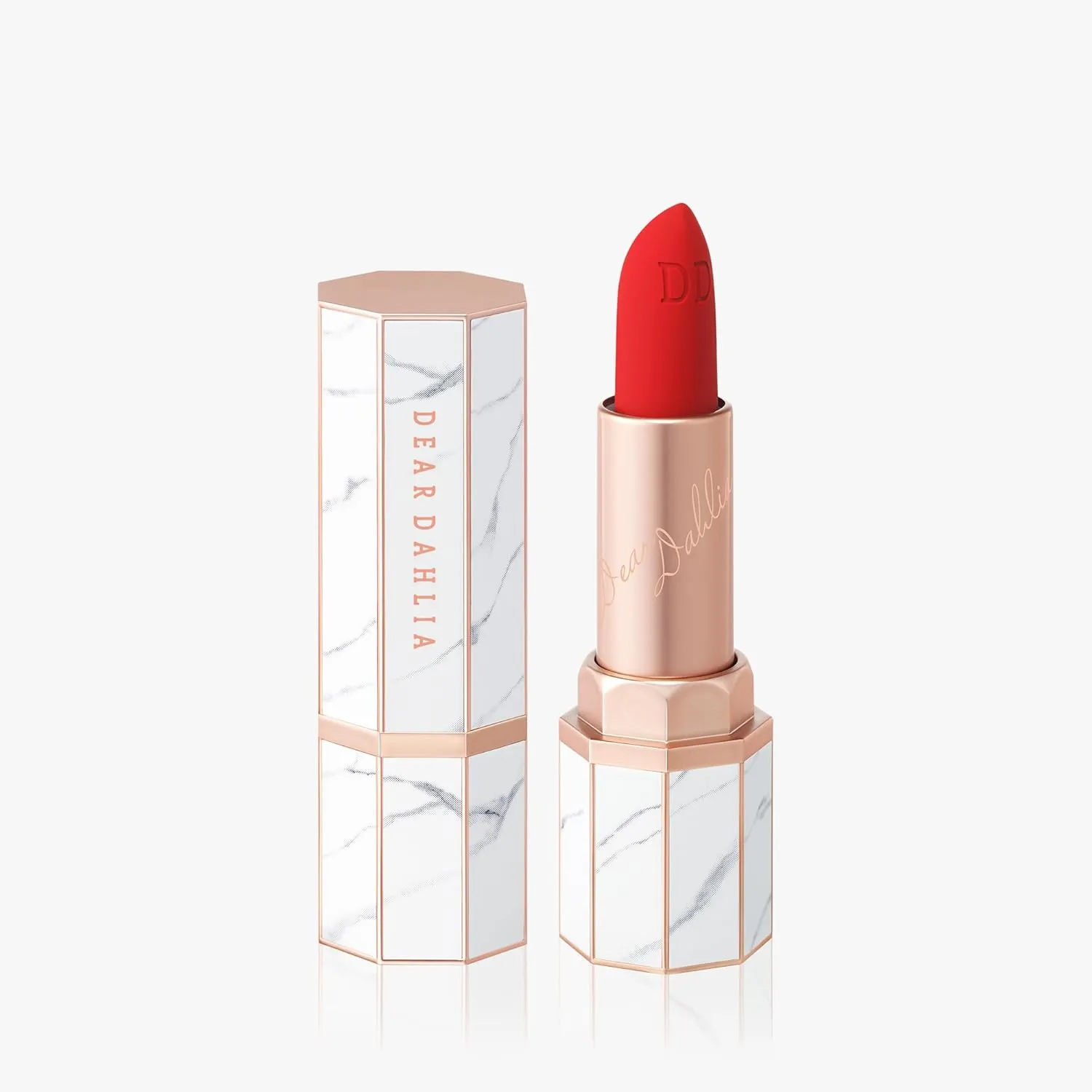 DEARDAHLIA Effortless Matte Lipstick Natasha, Paradise Tinted Blooming Balm Fantasy and Dual Palette Forbidden Fig