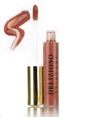 Delizioso Skincare Supple Glow Lip Gloss - 100% Natural & Vegan Ultra Moisturizing Tint for Soft Lips - Handmade (Cookie)