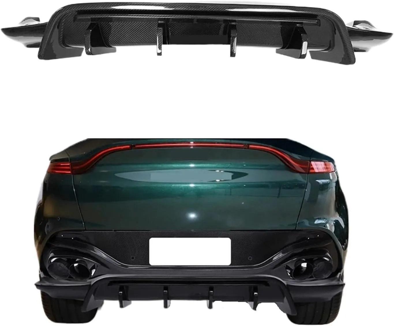 Design AX Style Rear Lower Lip Compatible For Aston Martin DBX 2021-2024 Compatible For Dry Carbon Fiber Rear Diffuser Body Kits(Dry Carbon Fiber)
