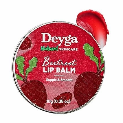 Deygaa Natural Beetroot Lip Balm, Nourishing Treatment for Dry Chapped Lips, 0.35 oz