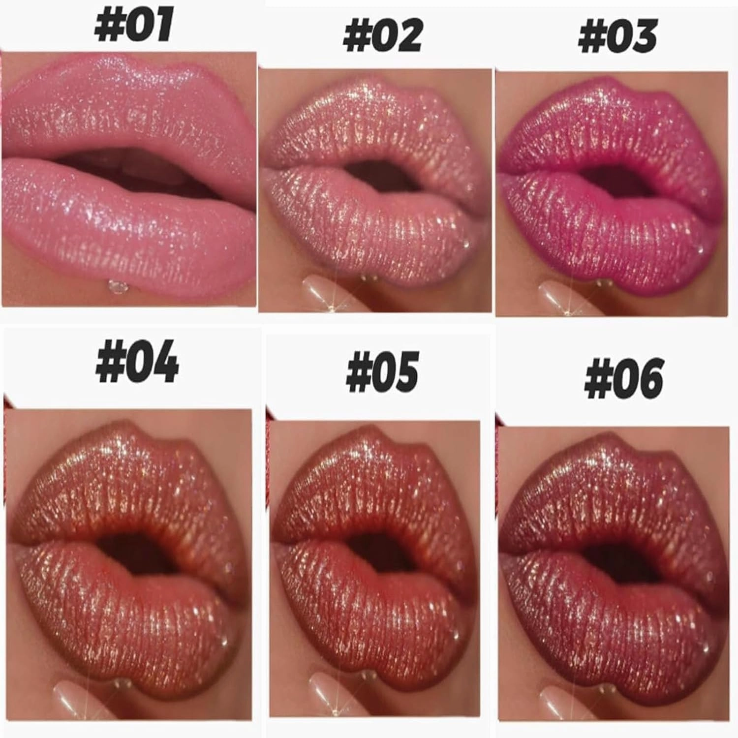 Diamond Glitter Lipstick, Diamond Lip Gloss Glitter Lipstick Waterproof, Non-Stick To Cup Non-Fading Sparkly Glossy Lipsticks, High Shine Shimmery Finish for Women, Metallic Lipsticks For Women