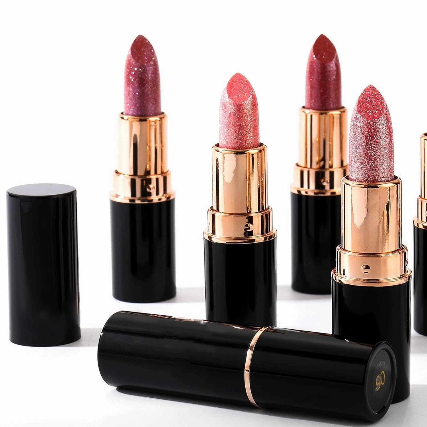 Diamond Glitter Lipstick, Diamond Lip Gloss Glitter Lipstick Waterproof, Non-Stick To Cup Non-Fading Sparkly Glossy Lipsticks, High Shine Shimmery Finish for Women, Metallic Lipsticks For Women