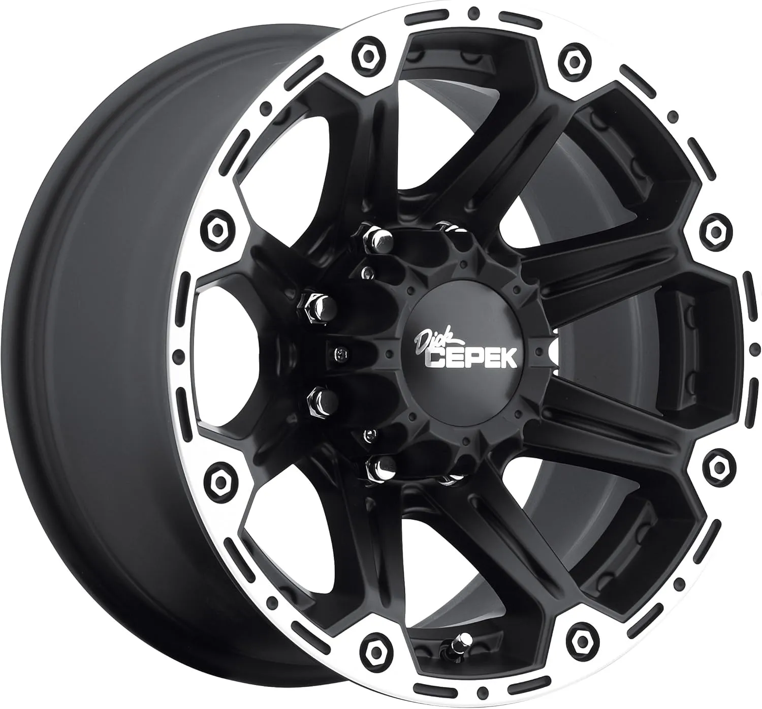 Dick Cepek Torque Flat Black Wheel with Machined Accents (16x8"/8x170mm) 0 millimeters offset